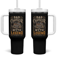 Dad The Carpenter The Myth The Legend Tumbler With Handle Funny Woodworker Carpenter Graphic