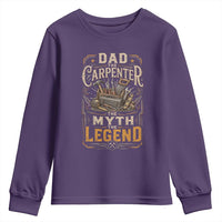 Dad The Carpenter The Myth The Legend Youth Sweatshirt Funny Woodworker Carpenter Graphic