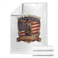 Proud American Woodworker Throw Blanket Born To Woodwork Patriotic Gift