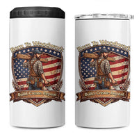 Proud American Woodworker 4 in 1 Can Cooler Tumbler Born To Woodwork Patriotic Gift