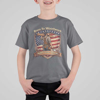 Proud American Woodworker T Shirt For Kid Born To Woodwork Patriotic Gift