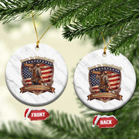 Proud American Woodworker Ceramic Ornament Born To Woodwork Patriotic Gift