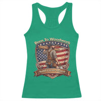 Proud American Woodworker Racerback Tank Top Born To Woodwork Patriotic Gift