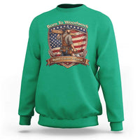 Proud American Woodworker Sweatshirt Born To Woodwork Patriotic Gift