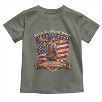 Proud American Woodworker Toddler T Shirt Born To Woodwork Patriotic Gift