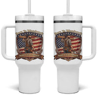 Proud American Woodworker Tumbler With Handle Born To Woodwork Patriotic Gift