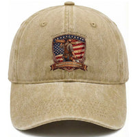 Proud American Woodworker Washed Cotton Baseball Cap Born To Woodwork Patriotic Gift