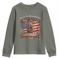 Proud American Woodworker Youth Sweatshirt Born To Woodwork Patriotic Gift