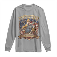 American Construction Worker Long Sleeve Shirt Building America For 250 Years