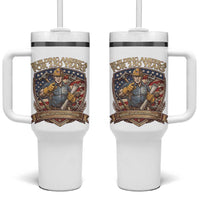 American Construction Worker Tumbler With Handle Building America For 250 Years