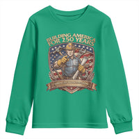 American Construction Worker Youth Sweatshirt Building America For 250 Years