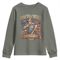 American Construction Worker Youth Sweatshirt Building America For 250 Years