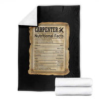 Woodworker Nutrition Label Throw Blanket Carpenter Nutritional Facts Graphic