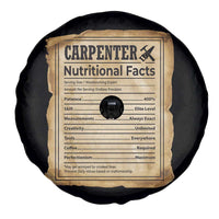 Woodworker Nutrition Label Spare Tire Cover Carpenter Nutritional Facts Graphic