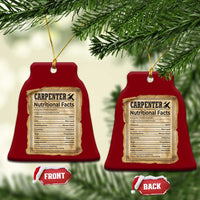 Woodworker Nutrition Label Ceramic Ornament Carpenter Nutritional Facts Graphic