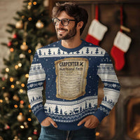 Woodworker Nutrition Label Ugly Christmas Sweater Carpenter Nutritional Facts Graphic