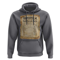 Woodworker Nutrition Label Hoodie Carpenter Nutritional Facts Graphic