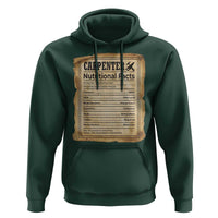 Woodworker Nutrition Label Hoodie Carpenter Nutritional Facts Graphic