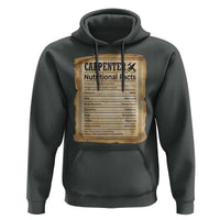 Woodworker Nutrition Label Hoodie Carpenter Nutritional Facts Graphic