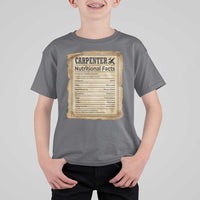 Woodworker Nutrition Label T Shirt For Kid Carpenter Nutritional Facts Graphic