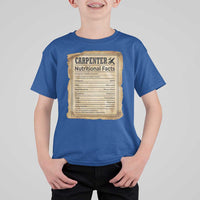 Woodworker Nutrition Label T Shirt For Kid Carpenter Nutritional Facts Graphic