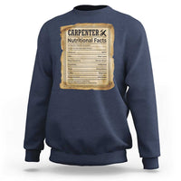 Woodworker Nutrition Label Sweatshirt Carpenter Nutritional Facts Graphic