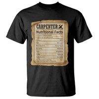 Woodworker Nutrition Label T Shirt Carpenter Nutritional Facts Graphic