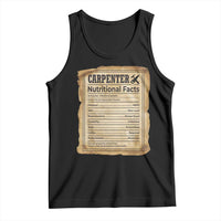 Woodworker Nutrition Label Tank Top Carpenter Nutritional Facts Graphic