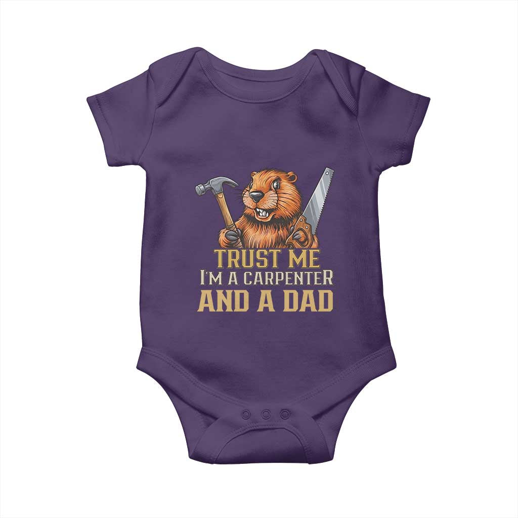 Funny Woodworking Beaver Baby Onesie I Am A Carpenter And A Dad
