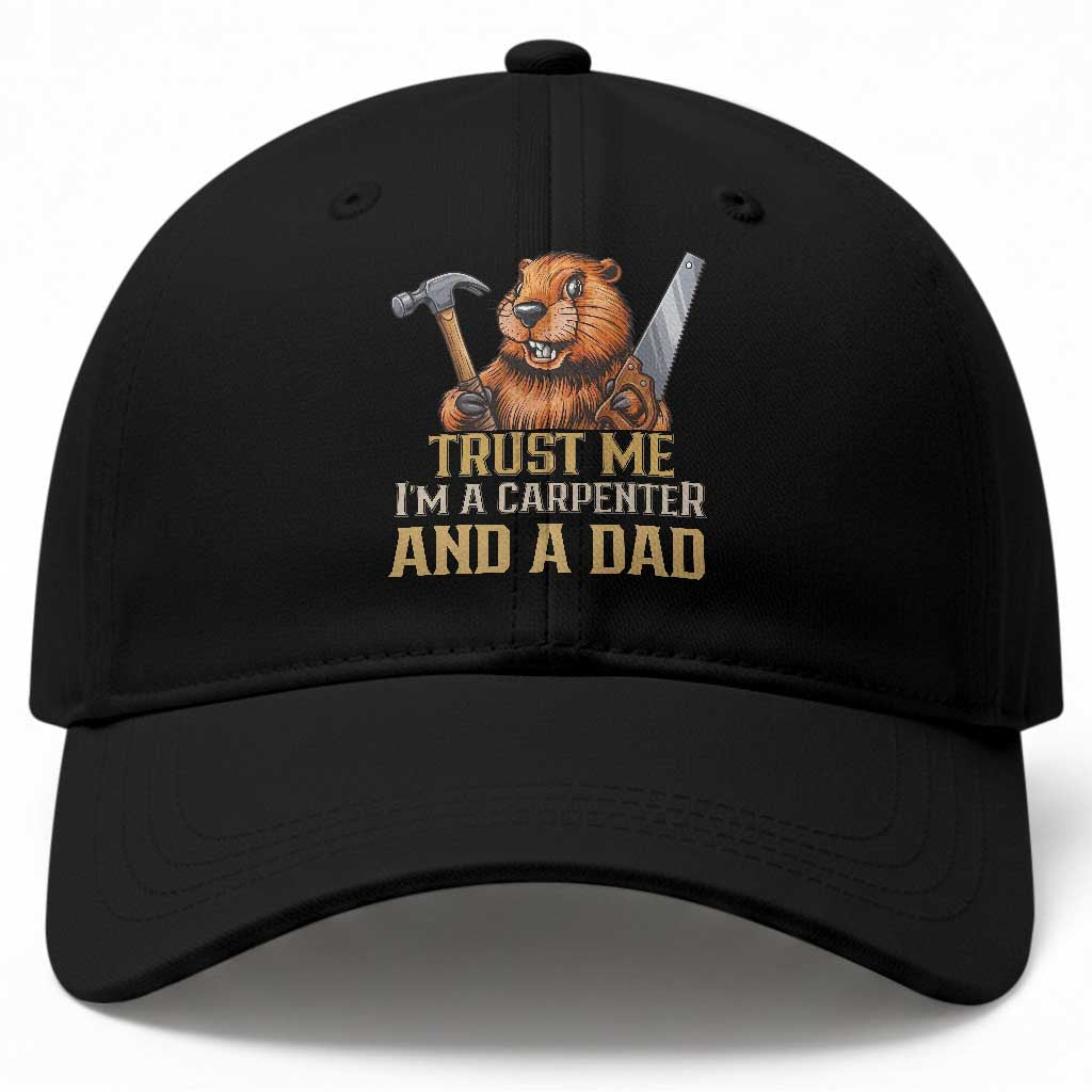 Funny Woodworking Beaver Baseball Cap I Am A Carpenter And A Dad