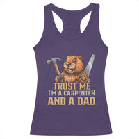 Funny Woodworking Beaver Racerback Tank Top I Am A Carpenter And A Dad
