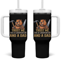 Funny Woodworking Beaver Tumbler With Handle I Am A Carpenter And A Dad