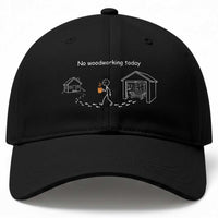 Funny Stickman Carpenter Baseball Cap No Woodworking Today