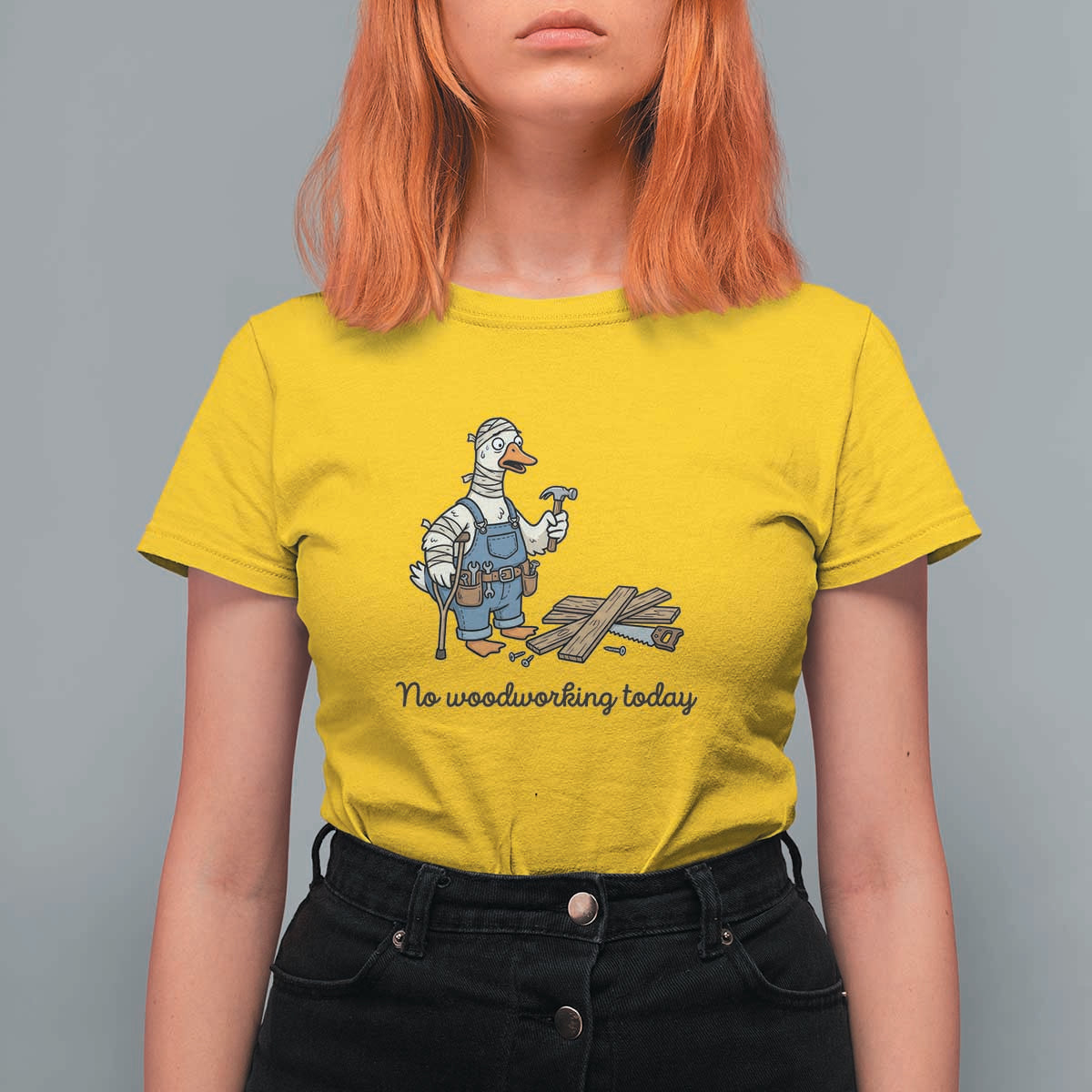Funny Carpenter Duck T Shirt For Women No Woodworking Today