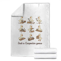 Funny Woodworker Graphic Throw Blanket Just A Carpenter Goose