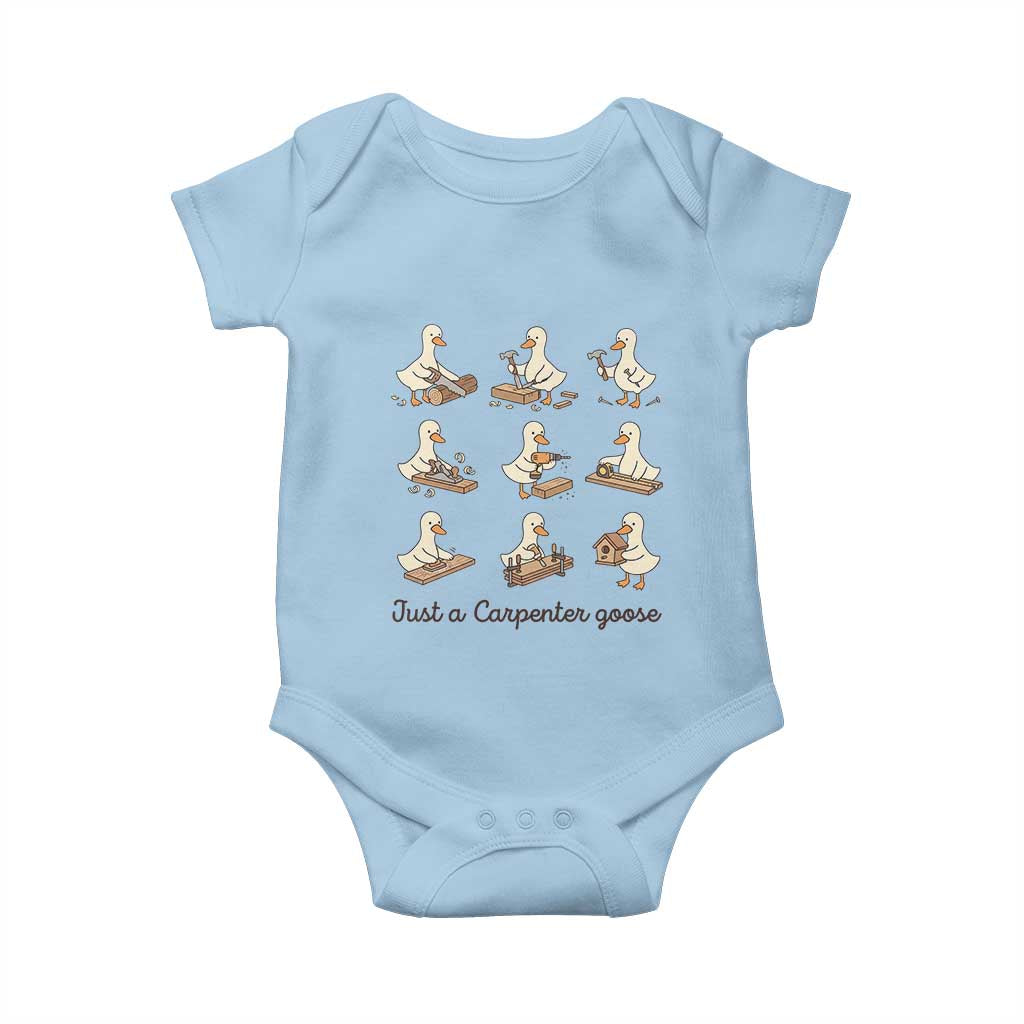 Funny Woodworker Graphic Baby Onesie Just A Carpenter Goose