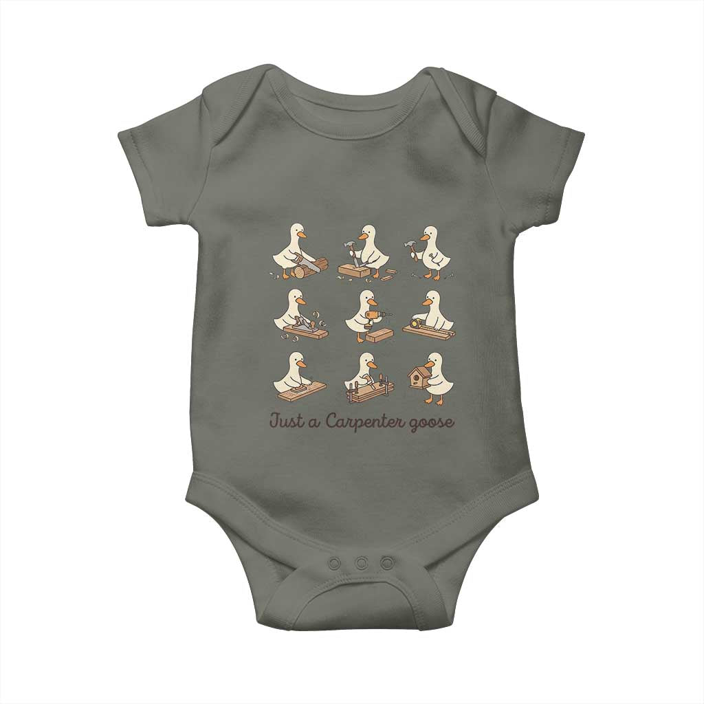 Funny Woodworker Graphic Baby Onesie Just A Carpenter Goose