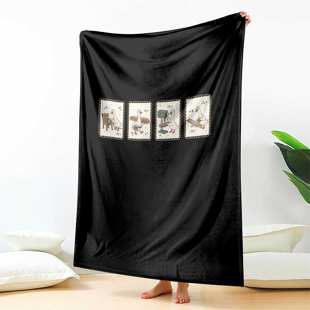 Silly Goose Carpenter Throw Blanket Funny Woodworker Dad Gift
