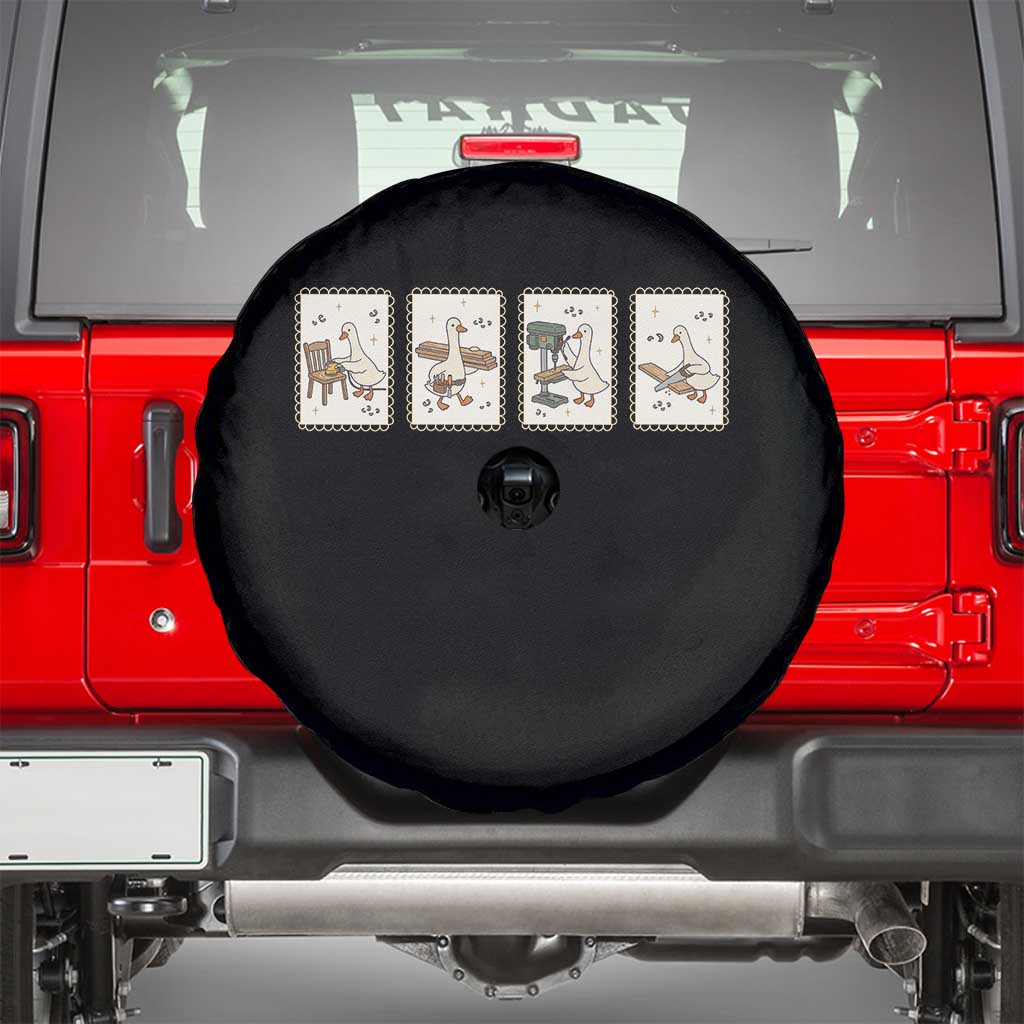 Silly Goose Carpenter Spare Tire Cover Funny Woodworker Dad Gift