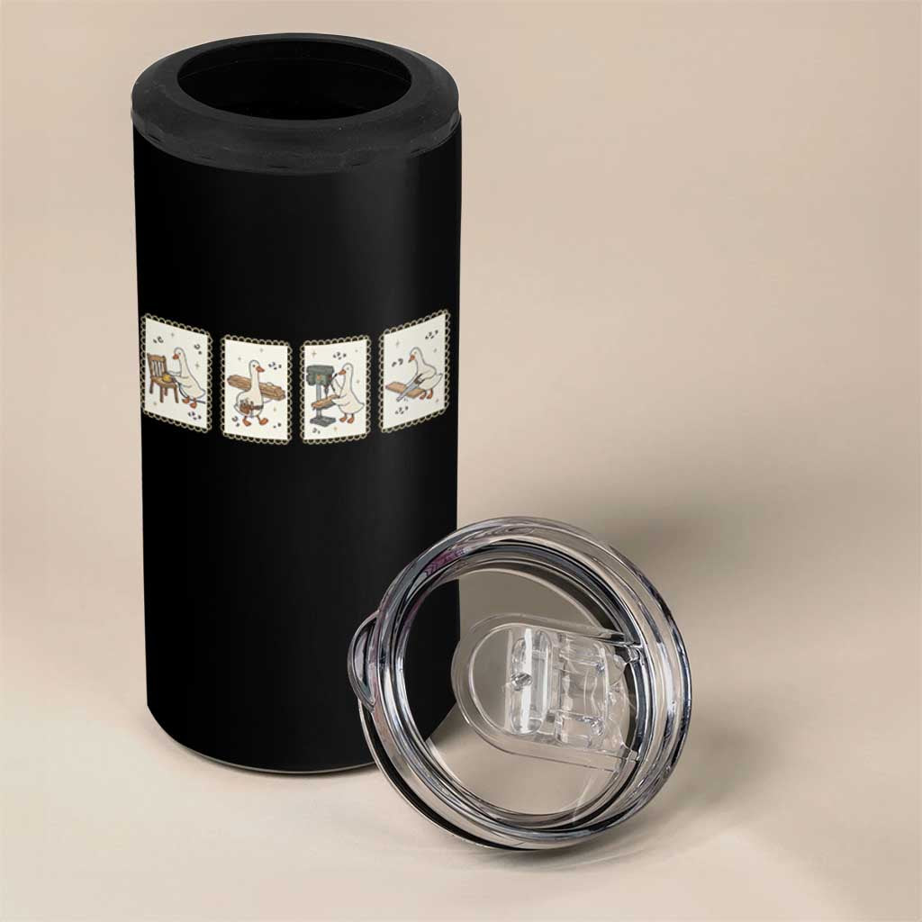 Silly Goose Carpenter 4 in 1 Can Cooler Tumbler Funny Woodworker Dad Gift