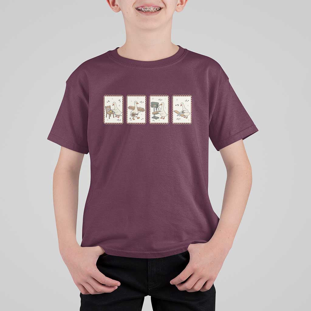 Silly Goose Carpenter T Shirt For Kid Funny Woodworker Dad Gift
