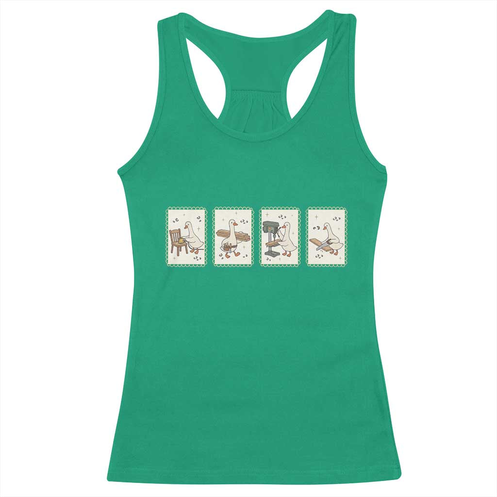Silly Goose Carpenter Racerback Tank Top Funny Woodworker Dad Gift