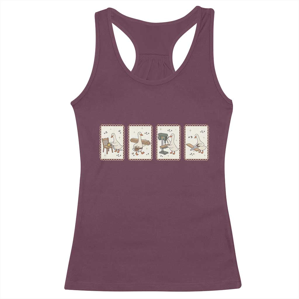 Silly Goose Carpenter Racerback Tank Top Funny Woodworker Dad Gift