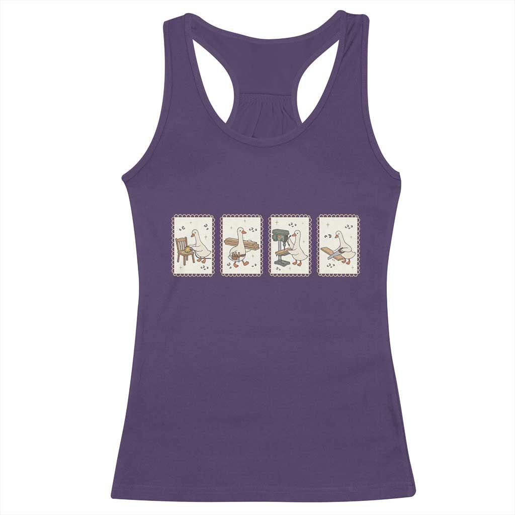 Silly Goose Carpenter Racerback Tank Top Funny Woodworker Dad Gift