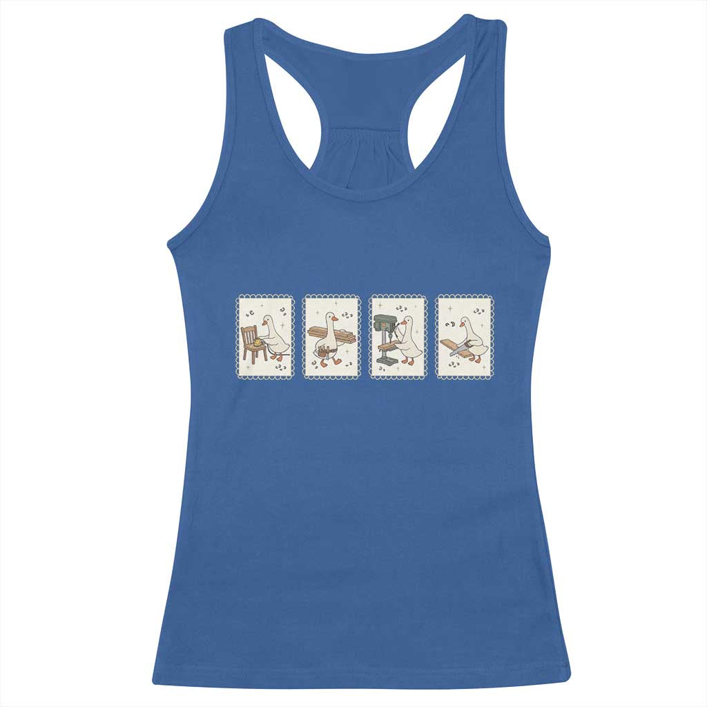 Silly Goose Carpenter Racerback Tank Top Funny Woodworker Dad Gift