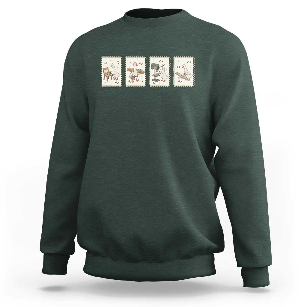 Silly Goose Carpenter Sweatshirt Funny Woodworker Dad Gift