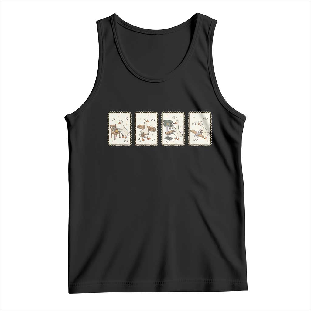 Silly Goose Carpenter Tank Top Funny Woodworker Dad Gift