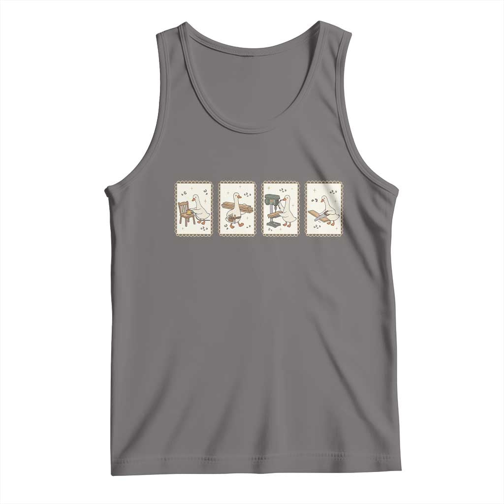Silly Goose Carpenter Tank Top Funny Woodworker Dad Gift