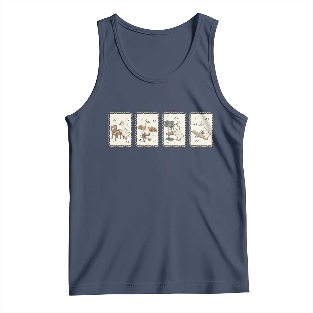 Silly Goose Carpenter Tank Top Funny Woodworker Dad Gift