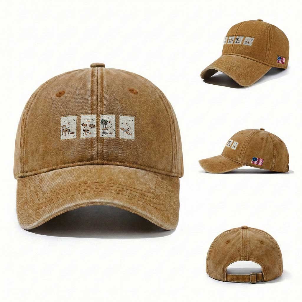 Silly Goose Carpenter Washed Cotton Baseball Cap Funny Woodworker Dad Gift